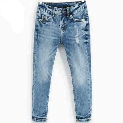 China New style breathable children's jeans Canton boy's blue jeans elastic for children kids jeans for sale