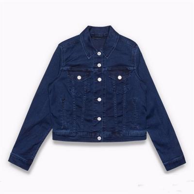 China Custom hot sale spring viable classic style casual loose girls long sleeve denim coat women jeans jacket for sale