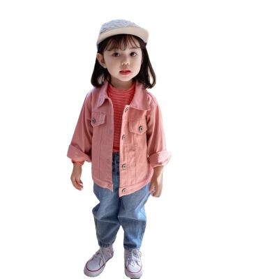 China 2020 Spring Autumn Sustainable Fashion Children Jeans Jacket Girls Casual Loose Cute Small Denim Jacket for sale