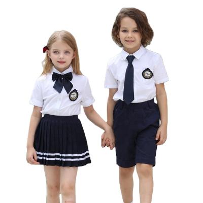 China Custom high quality primary high school uniforms colors boys and girls white shirt primary school pre school dress uniform designs for kids for sale