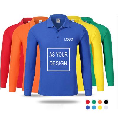 China 2021 Wholesale Custom Sublimation Men's Women's Plain Golf Polo Shirt Work Logo Printing Embroidery Long Sleeve Anti-Shrink T-shirt for sale