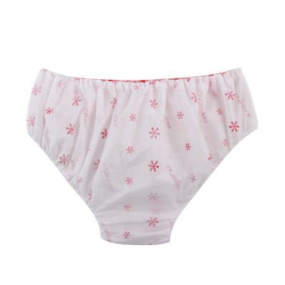 China One Time Travel Antibacterial Hygiene Printed Women Underwear Breathable Wearable Disposable Panties for sale