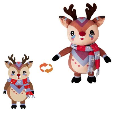 China Plush Stuffed Toys Custom Dealing Christmas Fawn Plush Pillow Doll Stuffed Doll Gifts Custom Card Wholesale Lovely Manufacturers for sale