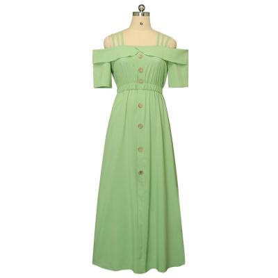 China Women's 2021 Sustainable Maxi Dress Trendy Wholesale Plus Size Formal Girls Clothes Green Girl Birthday Dress for sale