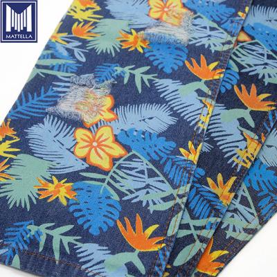 China FA003 Flower Customized Design FA003 Pattern Cotton Polyester Shrink-Resistant Blended Jeans Fabric Material Digital Printed Roll for sale