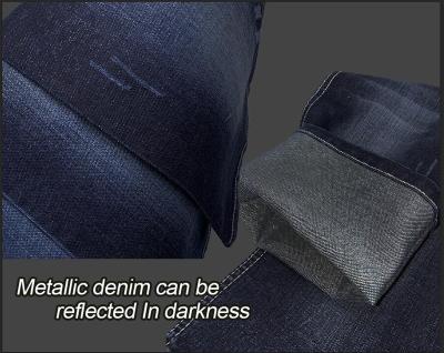 China New arrival Shrink-resistant effect gold silver lurex denim fabric metallic material glitter yard for women jackets dress jeans for sale