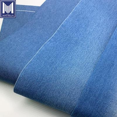 China Plain Blue Denim Cotton Hemp Stretch Jacquard Bamboo Fabrics Wholesale Supplier Dongguan for sale