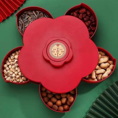 China Chinese style desktop festival dried fruit stocked turntable for home decor for sale