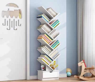 China Convertible Wholesale Wooden Book Shelves Magazine Rack Tree Display Floor Stand For Style Living Room Home Furniture for sale