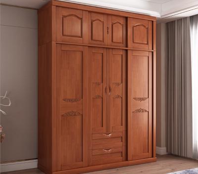 China Customization extendable chinese anqitue storage bedroom furniture solid wood solid wood wardrobe for sale