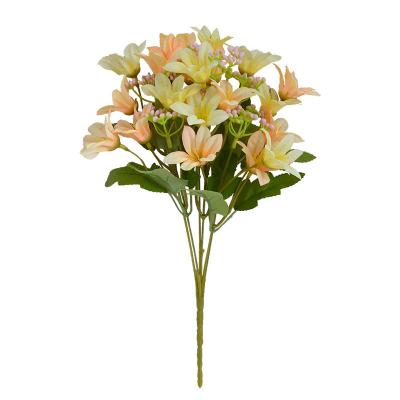 China Silk& Plastic Lily Flower Silk Lily Bouquet Artificial Wedding Flower Fashion Decorative Garland Haku Hawaii Bulk Party Headwear for sale