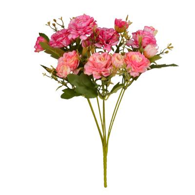 China Wedding Bridal Bouquets Artificial Silk Peony Silk Hydrangea Decoration Fake Rose Floral Bouquet For Wedding Decoration for sale