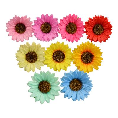 China Silk Sunflower Heads Artificial Sunflower Heads For Baby Shower Wedding Decoration DIY Bouquet Bridal Craft for sale