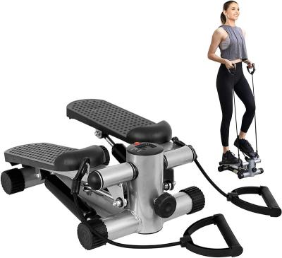 China Universal Low Noise Step Training With Display For Exercise Home Workout Step Machine With Resistance Bands Mini Stepper for sale