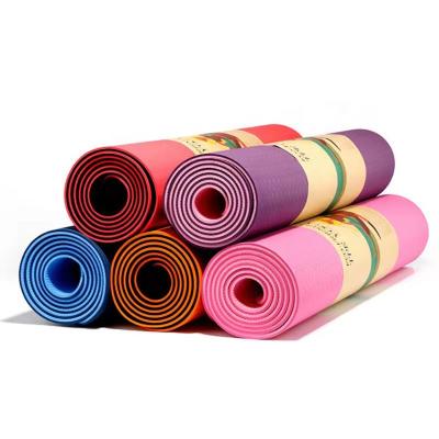 China Custom Printed Non Slip Yoga MatsEco Friendly 6 Anti Slip 8 Mm Non Slip Yoga Mats Gym Mat With Tape Logo for sale