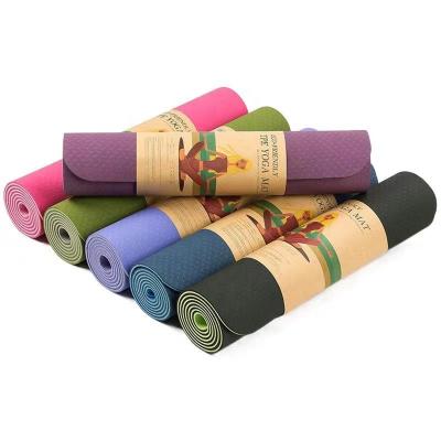 China Eco-friendly 6mm yoga mat double layer private label tape carpet 8mm single non-slip wholesale non-slip yoga mat one for sale