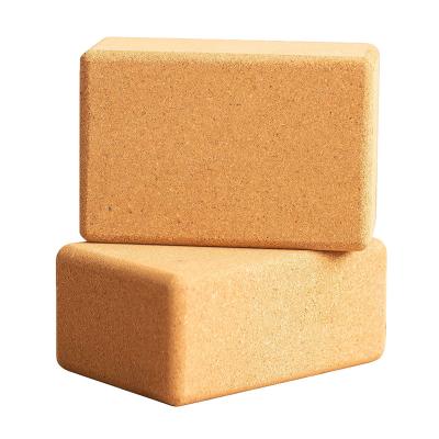 China Low MOQ OEM Eco-friendly Recycled Wooden Yoga Pilate Hot Yoga Cork Yoga Block Organic Yoga Brick For Fitness for sale