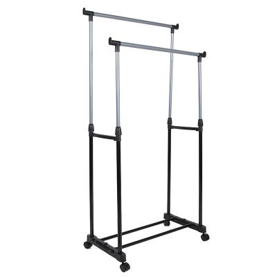 China Stocked 2021 Newly Designed Double Rack Iron Clothes Shoe Rack for sale