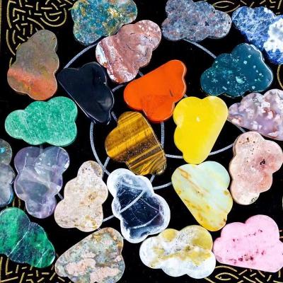 China China High Quality Natural Cloud Crystal Rainbow Fluorite Flower Agate Carving Spiritual Healing Stone Cloud for sale