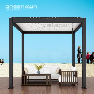 China Modern Design Outdoor Manual Easily Assembled Aluminum Bioclimatic Pergola With Adjustable Roof Canopies for sale