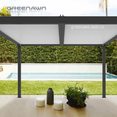 China Easily Assembled Motorized Gazebos Louvered Gazebo System Roof Pergola 4*4 Aluminum Pergola for sale