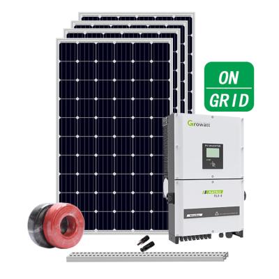 China Home 5 KW 10 KW 15kw 20kw 25kw 30kw 40kw 50kw 50kva 100kw 200kw On Grid Solar Power Panel Home Energy System for sale