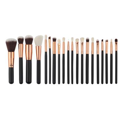 China Angular Blush Free Shipping Wholesale 20pcs Professional Makeup Set Brush with Foundation Powder Blush Kit (Black Rose Gold) for sale