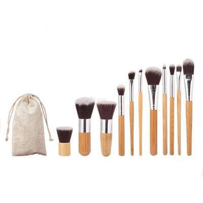 China High Quality Material 11 Pcs Professional Bamboo Make Up Brush Foundation Brush Makeup for sale