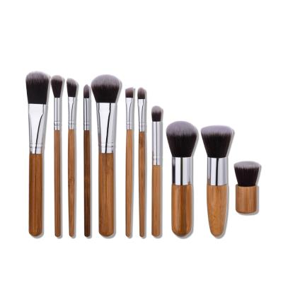 China Angular Blush Wholesales 11pcs Super Soft Bamboo Makeup Brush Set Brush Makeup Tools (opp bag) for sale