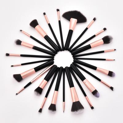 China Fan Brush Top Selling Excellent Quality Black Makeup Brush Set With Black PU Bag For Beauty Cosmetics for sale