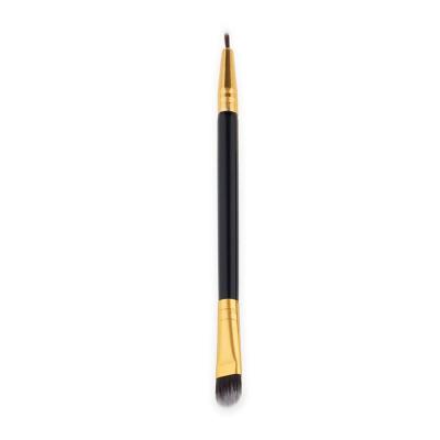 China Fan Brush Eyebrow Sweep Duo Brow Eyeliner Cutting Spoolie Brush Double-ended Angled Makeup Tool for sale