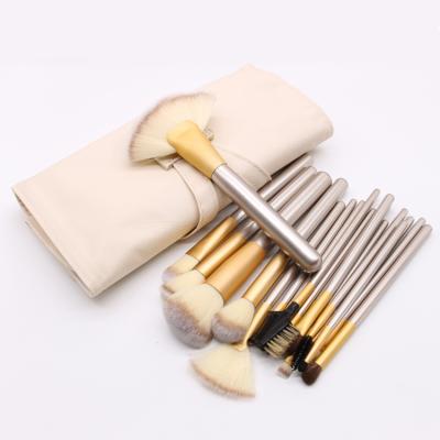 China Double Head and Functional Design 12 I 18 I 24 Pieces Makeup Brushes Champagne Handles Makeup Brush Set Supplier Makeup Tools With Bag for sale