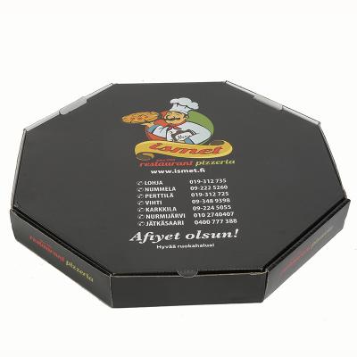 China Recyclable Food Cardboard Round Recyclable Gift Packaging Pizza Box Black Corrugated Plain UV Coating Varnishing Emboss Accept for sale