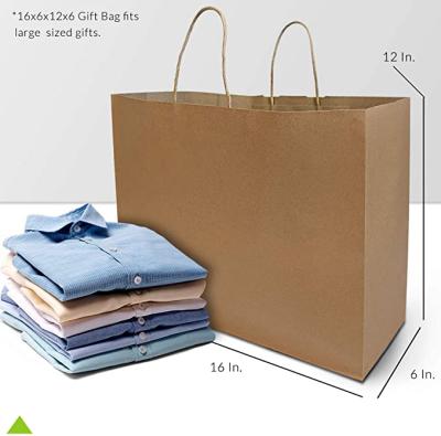 China Printing Recyclable Custom Paper Bag For Clothes Brown Kraft Paper Bag With Handle for sale