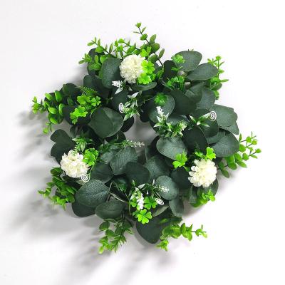 China Plastic Success Eucalyptus Wedding Decoration Garland Door Mesh Wreath for sale