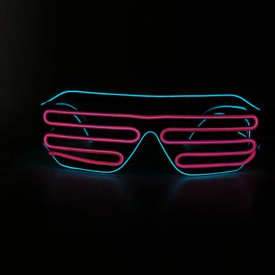 China Regular On/Slow Flashing/Quick Flashing/Off Hot Sale Mixed 2 Colors EL Wire Shutter Glasses to 5V USB Inverter Bright Colorful Glow for Party Decoration for sale