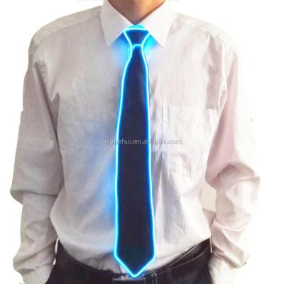 China Regular On/Slow Flashing/Fast Flashing/Off New Arrival LED Men's Glowing Ties Fashion Shinning Style EL Wire Men's Neck Tie Glow Design 10 Colors Evening Decorative Tie for sale