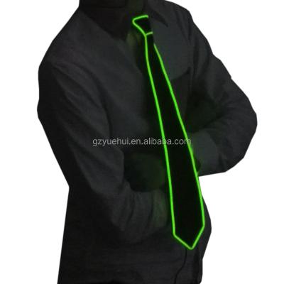 China On/Flashing/Sound Active Regular/Off 10 Colors Selected Fashion Wedding El Wire Neck Tie Strip LED Glowing Neon Fashion Accessories Men's Tie Party Decoration for sale