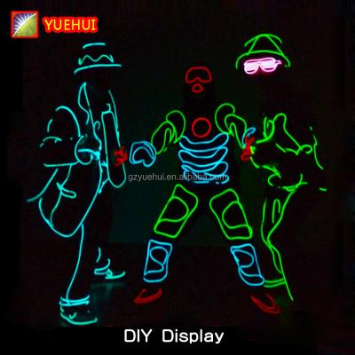 China Hot Sales Sets Shape EL Suits LED Clothes Luminous Suits Glowing Gloves Shoes Light Dancer Clothing Men EL Wire Clothes for sale