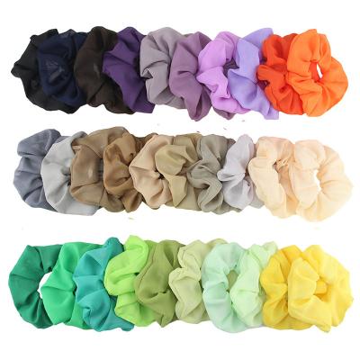 China Wholesale High Quality Custom Logo Good Chiffon Elastic Hair Hair Decoration Scrunchies With Small MOQ for sale