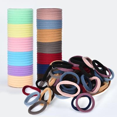 China Hair Decoration Ponytail Holder Seamless Elastic Hair Ties No Crease Damage Cotton Hair Bands For Women Thick Hair Accessories for sale