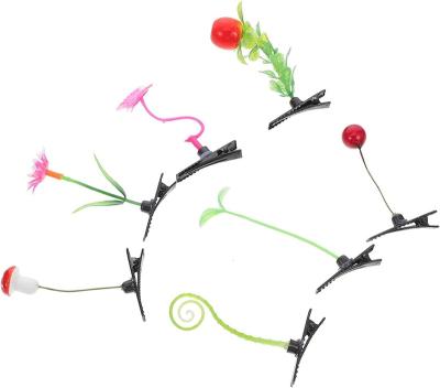 China Plant Hair Claw Cut Bean Sprout Hair Clips Mixed Custom Style Plant Hairpins Flower Small Plant Grass Hair Clips for sale