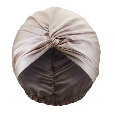 China Fashion\Wholesale Custom Logo Comfortable\Durable 16 19 Hair 22momme Silk Hood Satin Turban Designer Silk Sleep Bonnets Women Luxury Wraps for sale