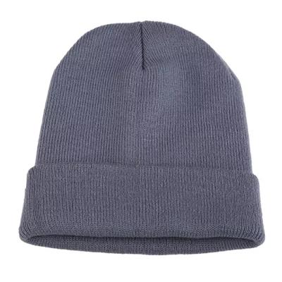 China Winter Beanie Hat 100% Beanie Custom Logo Men Knitted Warm Custom Acrylic Plain Dyed COMMON Knit Beanie Slapped for sale