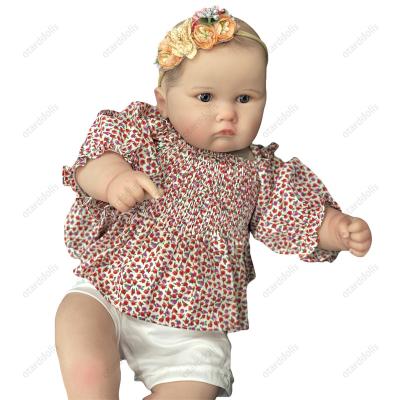 China Hot Wholesale Toy 22 Inch Soft Bebe Reborn Handmade High Quality Finished Painted Vinyl Soft Reborn Baby Doll Reborn Dolls for sale