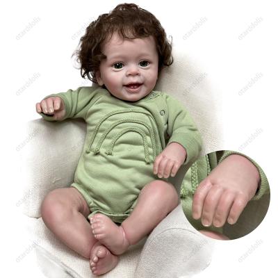 China Soft Toy 20-22 Inch Already Painted Bebe Reborn Doll Soft Silicone Vinyl Curly Hair Rooted Lifelike Reborn Baby - Doll Toys for sale