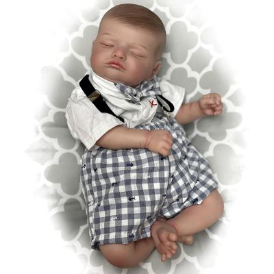 China Soft Toy 18 Inch Reborn Dolls Painted Bebe Cute Realistic Baby Doll Lifelike Newborn Boy for sale