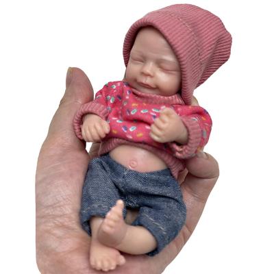 China Reborn Soft Silicone Toy 6 Inch Baby Infant Miniature Dolls Pet Vivid Caucasian Washable Munecas Silicona for sale