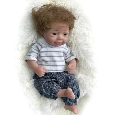 China Soft Toy Solid Baby Dolls Bebe Reborn Handmade Lifelike Reborn Silicone Reborn Dolls 6 Inch Full Body for sale