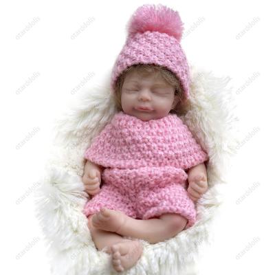 China 6 Inch Soft Silicone Baby Toy Miniature Reborn Baby Dolls Full Body Skin Real Life Mini Realistic Newborn Baby Dolls for sale